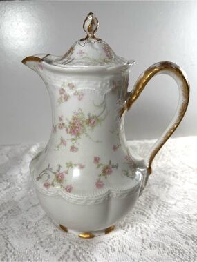 Antique Haviland Limoges "Princess" Chocolate Pot with Gold Trim